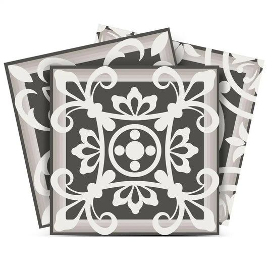 5" x 5" Wood Brown and White Mosaic Peel and Stick Removable Tiles - Homeroots