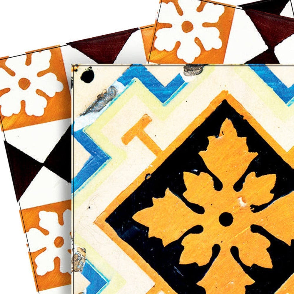 4" x 4" Snowflake and Diamond Peel and Stick Removable Tiles - Homeroots