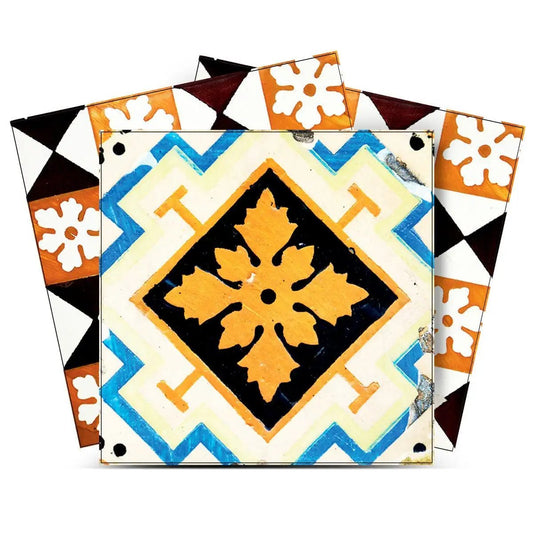 5" x 5" Snowflake and Diamond Peel and Stick Removable Tiles - Homeroots