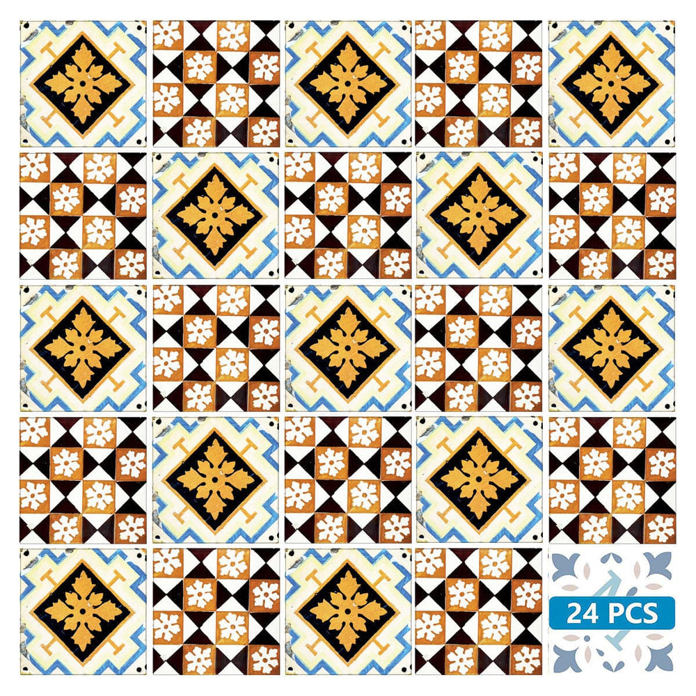 6" x 6" Snowflake and Diamond Peel and Stick Removable Tiles - Homeroots