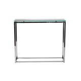 36" Clear and Silver Glass Sled Console Table - Homeroots - Flyclothing LLC