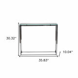 36" Clear and Silver Glass Sled Console Table - Homeroots - Flyclothing LLC