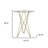 Geometric Clear Glass and Gold Round Table - Homeroots - Flyclothing LLC
