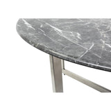 36" Black And Silver Faux Marble Round Coffee Table - Homeroots - Flyclothing LLC