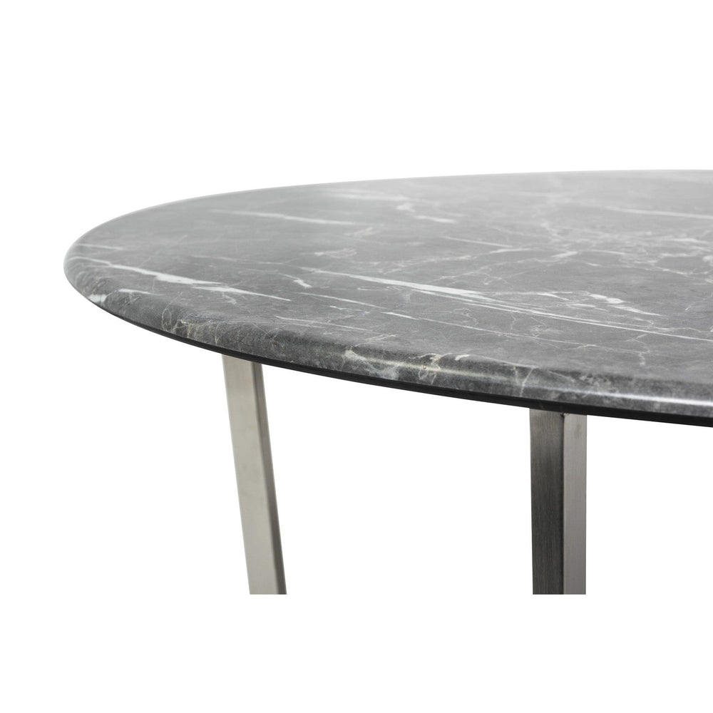 36" Black And Silver Faux Marble Round Coffee Table - Homeroots - Flyclothing LLC