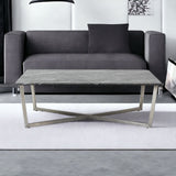 47" Black And Silver Faux Marble Rectangular Coffee Table - Homeroots - Flyclothing LLC