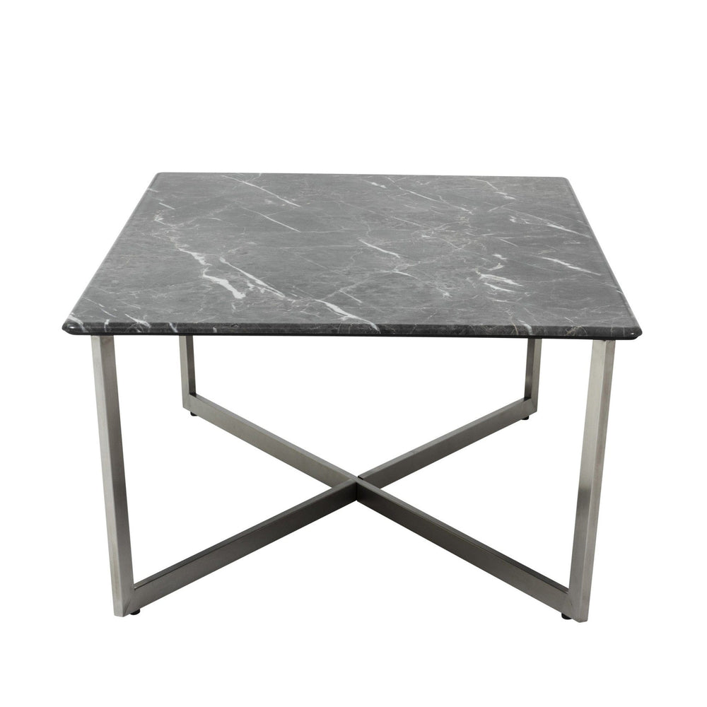 47" Black And Silver Faux Marble Rectangular Coffee Table - Homeroots - Flyclothing LLC