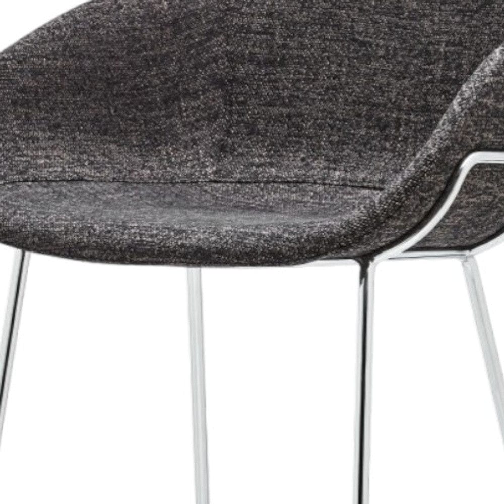 Set of Two 30" Black And Silver Steel Low Back Bar Height Bar Chairs - Homeroots - Flyclothing LLC