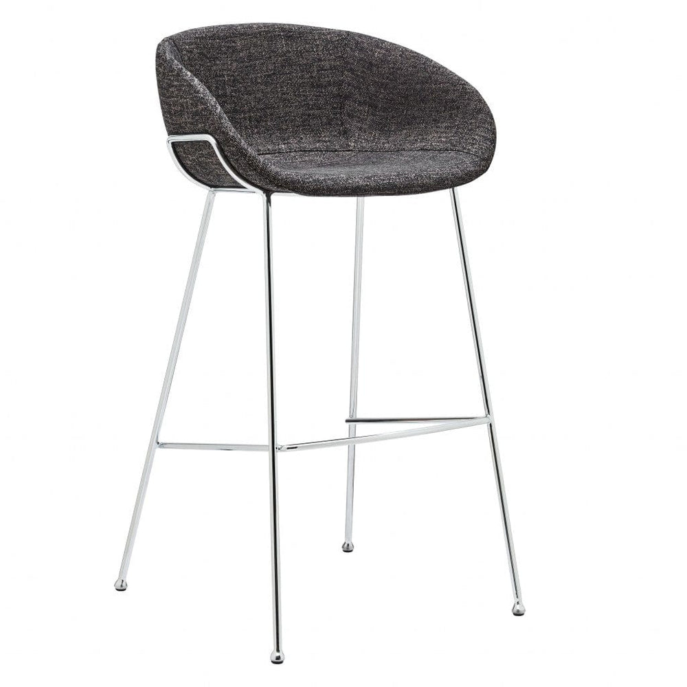 Set of Two 30" Black And Silver Steel Low Back Bar Height Bar Chairs - Homeroots - Flyclothing LLC