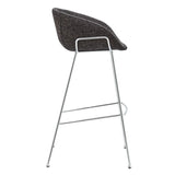 Set of Two 30" Black And Silver Steel Low Back Bar Height Bar Chairs - Homeroots - Flyclothing LLC