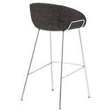 Set of Two 30" Black And Silver Steel Low Back Bar Height Bar Chairs - Homeroots - Flyclothing LLC