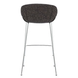 Set of Two 30" Black And Silver Steel Low Back Bar Height Bar Chairs - Homeroots - Flyclothing LLC