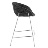 Set of Two 26" Black And Silver Steel Low Back Counter Height Bar Chairs - Homeroots - Flyclothing LLC
