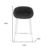 Set of Two 26" Black And Silver Steel Low Back Counter Height Bar Chairs - Homeroots - Flyclothing LLC