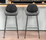 Set of Two 30" Black Steel Low Back Bar Height Bar Chairs - Homeroots - Flyclothing LLC