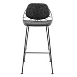 Set of Two 30" Black Steel Low Back Bar Height Bar Chairs - Homeroots - Flyclothing LLC
