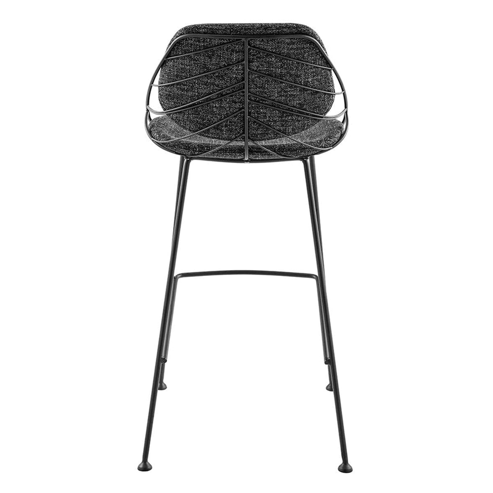 Set of Two 30" Black Steel Low Back Bar Height Bar Chairs - Homeroots - Flyclothing LLC
