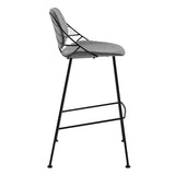 Set of Two 30" Light Gray And Black Steel Low Back Bar Height Bar Chairs - Homeroots - Flyclothing LLC
