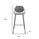 Set of Two 30" Light Gray And Black Steel Low Back Bar Height Bar Chairs - Homeroots - Flyclothing LLC