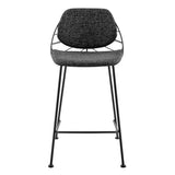 Set of Two 26" Black Steel Low Back Counter Height Bar Chairs - Homeroots - Flyclothing LLC