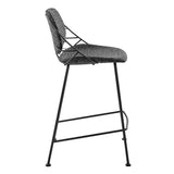 Set of Two 26" Black Steel Low Back Counter Height Bar Chairs - Homeroots - Flyclothing LLC