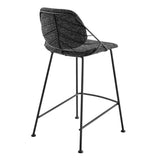 Set of Two 26" Black Steel Low Back Counter Height Bar Chairs - Homeroots - Flyclothing LLC