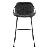 Set of Two 26" Black Steel Low Back Counter Height Bar Chairs - Homeroots - Flyclothing LLC