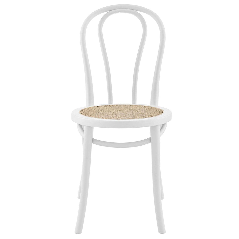 Set of Two Vintage Style White Cane Dining Chairs - Homeroots - Flyclothing LLC