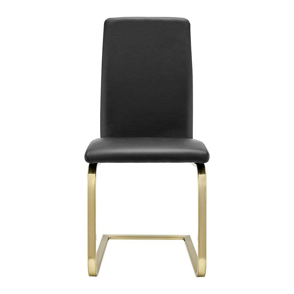 Set of Two Mod Black and Gold Dining Chairs - Homeroots - Flyclothing LLC
