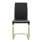 Set of Two Mod Black and Gold Dining Chairs - Homeroots - Flyclothing LLC