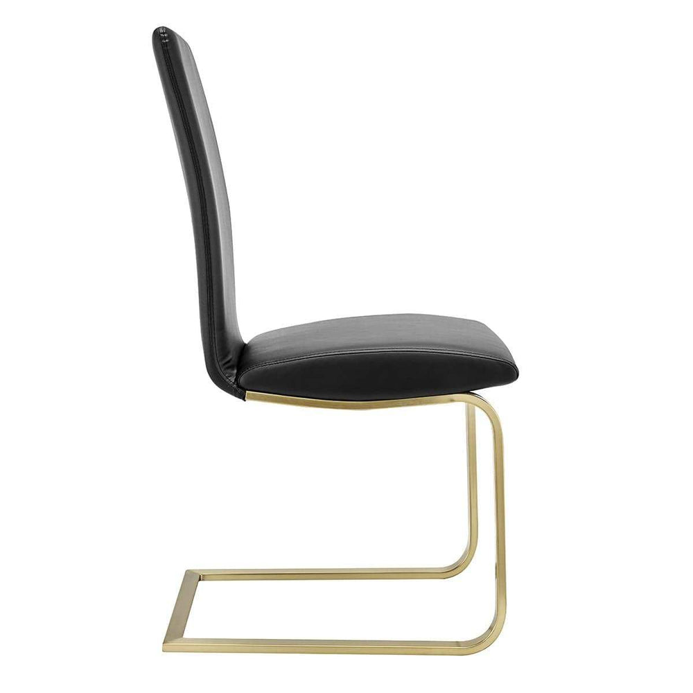 Set of Two Mod Black and Gold Dining Chairs - Homeroots - Flyclothing LLC