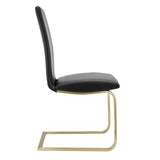 Set of Two Mod Black and Gold Dining Chairs - Homeroots - Flyclothing LLC