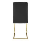 Set of Two Mod Black and Gold Dining Chairs - Homeroots - Flyclothing LLC