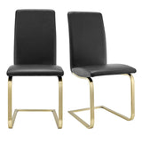 Set of Two Mod Black and Gold Dining Chairs - Homeroots - Flyclothing LLC