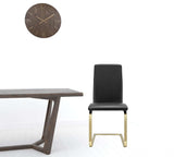 Set of Two Mod Black and Gold Dining Chairs - Homeroots - Flyclothing LLC