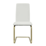 Set of Two Mod White and Gold Dining Chairs - Homeroots - Flyclothing LLC