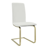 Set of Two Mod White and Gold Dining Chairs - Homeroots - Flyclothing LLC