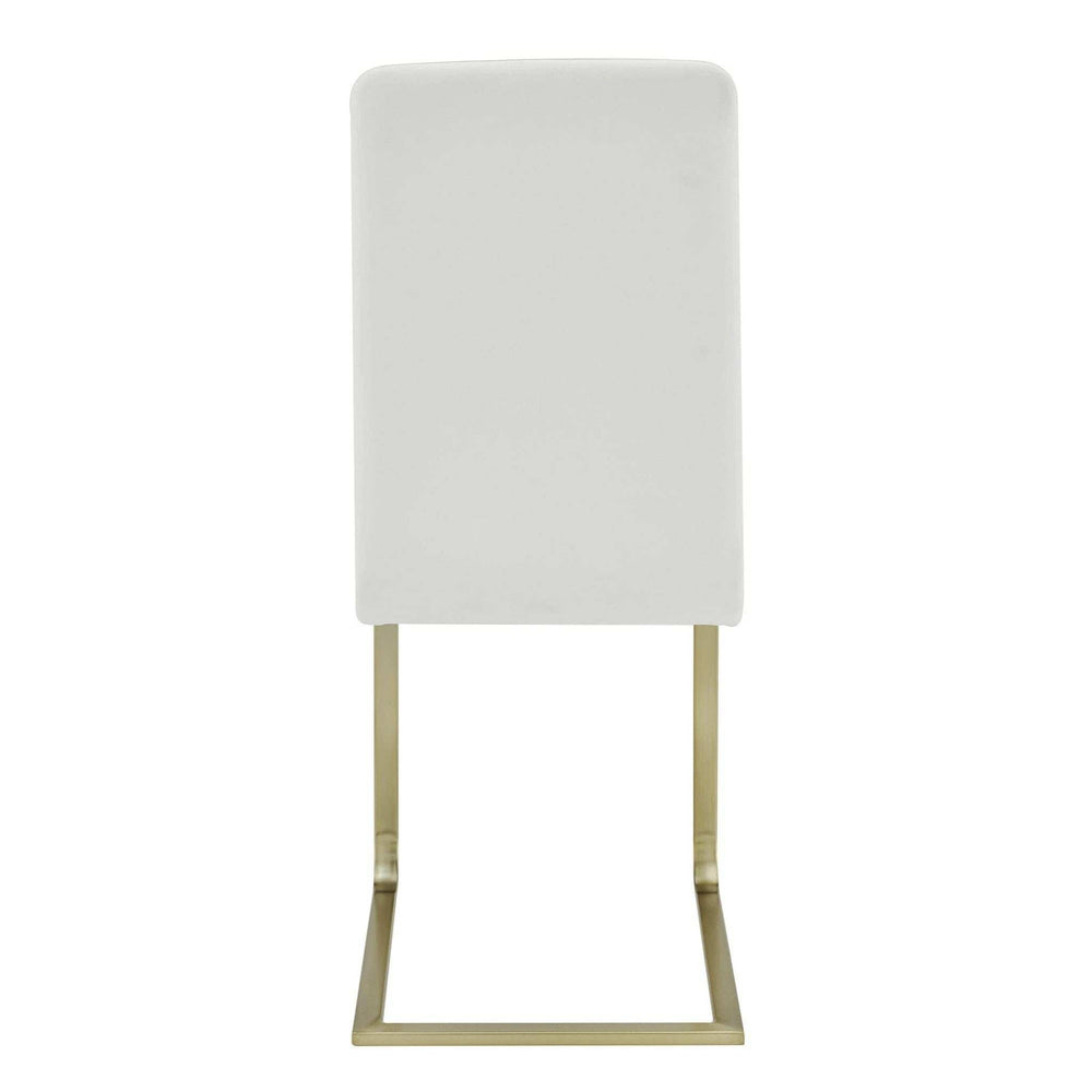 Set of Two Mod White and Gold Dining Chairs - Homeroots - Flyclothing LLC