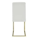 Set of Two Mod White and Gold Dining Chairs - Homeroots - Flyclothing LLC