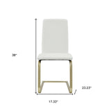 Set of Two Mod White and Gold Dining Chairs - Homeroots - Flyclothing LLC