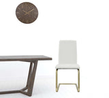 Set of Two Mod White and Gold Dining Chairs - Homeroots - Flyclothing LLC