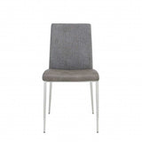 Set of Two Light Brown and Gray Stainless Steel Chairs - Homeroots - Flyclothing LLC