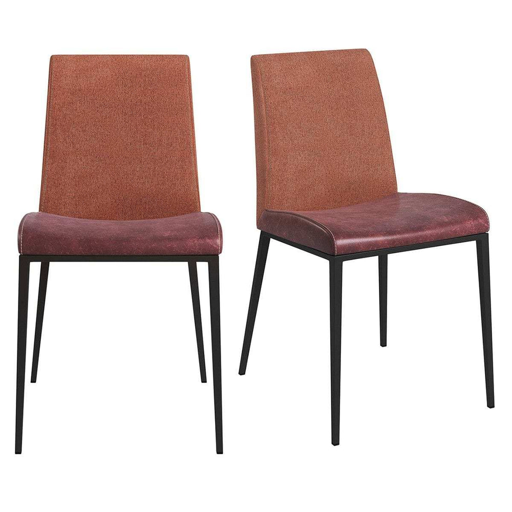 Set of Two Brown and Rust Stainless Steel Chairs - Homeroots - Flyclothing LLC