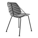 Set of Two Leaf Light Gray Fabric and Black Dining Chairs - Homeroots - Flyclothing LLC