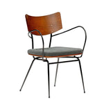 Set of Two Gray And Black Upholstered Fabric Open Back Dining Arm Chairs - Homeroots - Flyclothing LLC