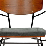 Set of Two Gray And Black Upholstered Fabric Open Back Dining Arm Chairs - Homeroots - Flyclothing LLC