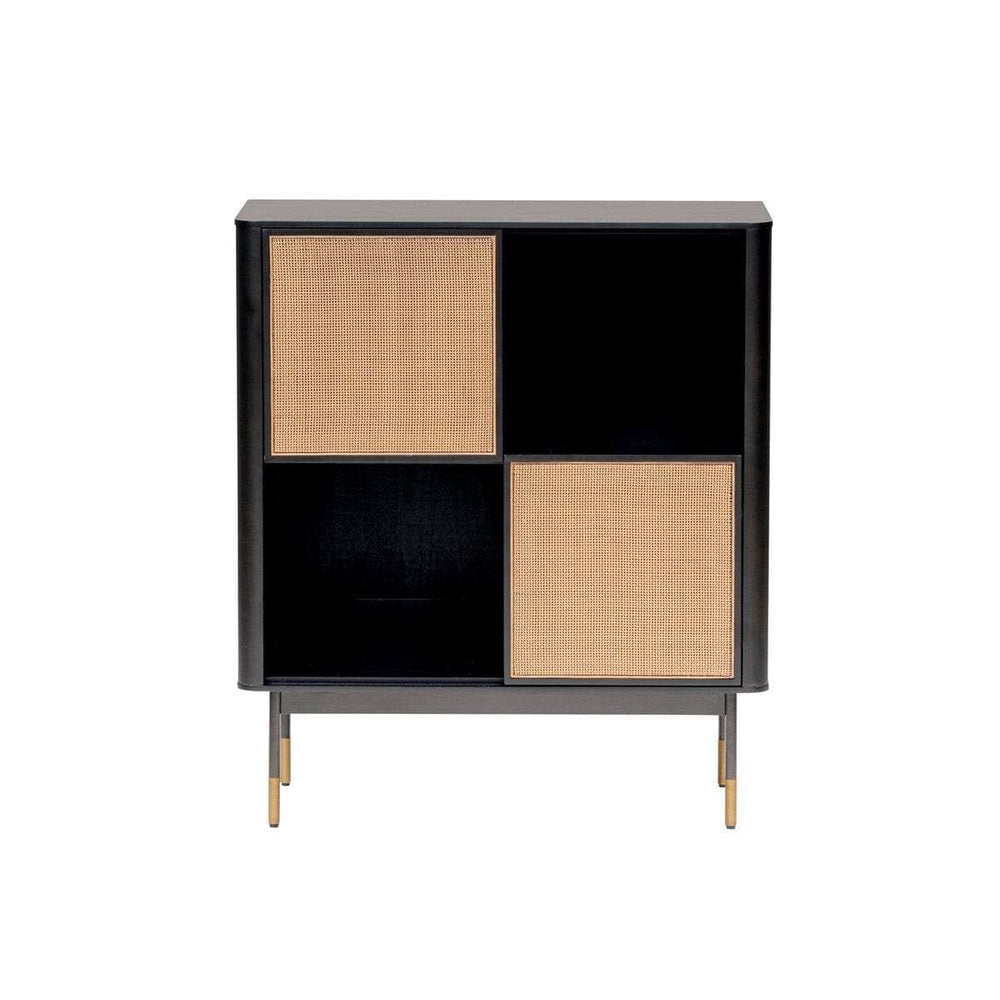 Black Wood and Wicker Accent Cabinet - Homeroots - Flyclothing LLC