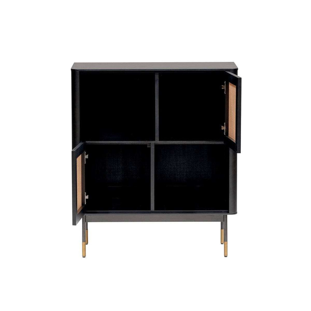 Black Wood and Wicker Accent Cabinet - Homeroots - Flyclothing LLC