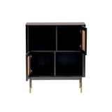 Black Wood and Wicker Accent Cabinet - Homeroots - Flyclothing LLC
