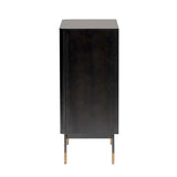 Black Wood and Wicker Accent Cabinet - Homeroots - Flyclothing LLC